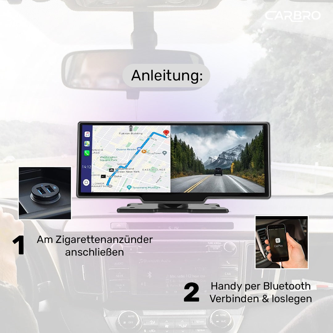 Carplay Display- Einfache Installation mit speziellen Klebestreifen